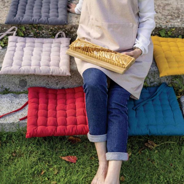 Galette de chaise 36 points en coton recyclé Zea 38 x 38 x 3 cm - SDE-0663