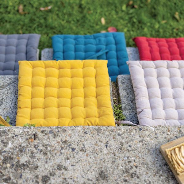 Galette de chaise 36 points en coton recyclé Zea 38 x 38 x 3 cm - VIVARAISE