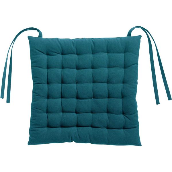 Galette de chaise 36 points en coton recyclé Zea 38 x 38 x 3 cm