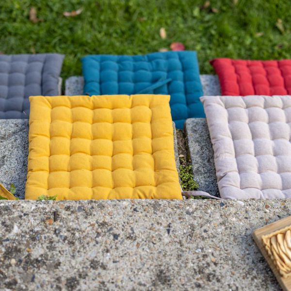 Galette de chaise 36 points en coton recyclé Zea 38 x 38 x 3 cm - VIVARAISE