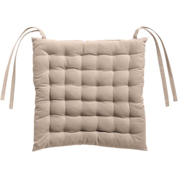 Galette de chaise 36 points en coton recyclé Zea 38 x 38 x 3 cm