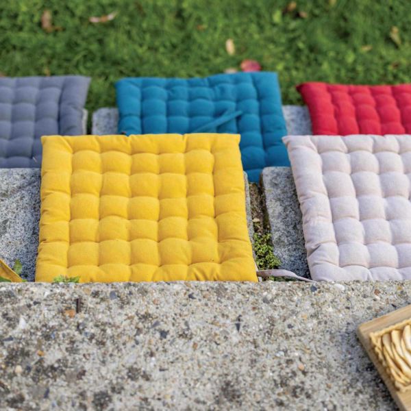 Galette de chaise 36 points en coton recyclé Zea 38 x 38 x 3 cm - VIVARAISE