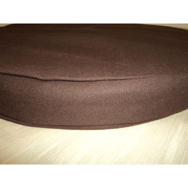 Galette de chaise ronde en coton 40 cm (lot de 6) (chocolat)