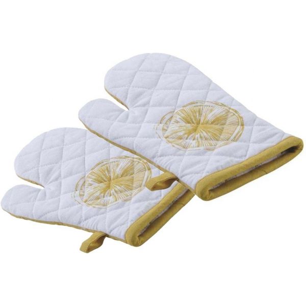 Gant de cuisine en coton Citron (Lot de 2)