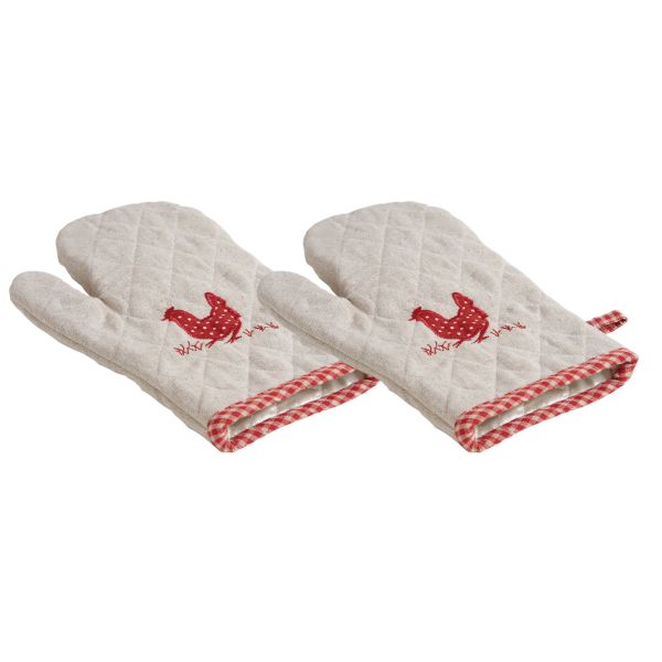 Gant de cuisine motif poule (Lot de 2)