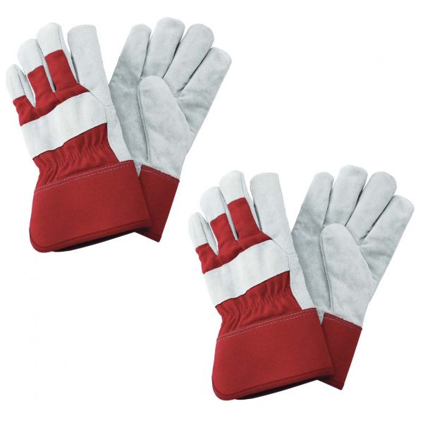 Gants de jardinage renforcés tissu et cuir Gloves (Lot de 2)