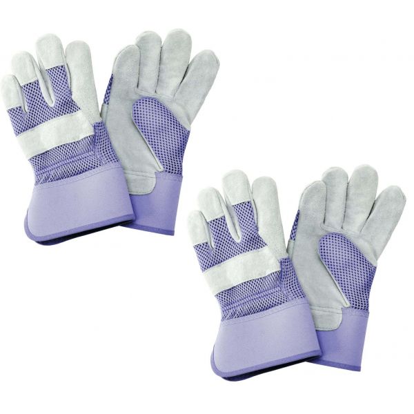 Gants de jardinage renforcés tissu et cuir Gloves (Lot de 2)