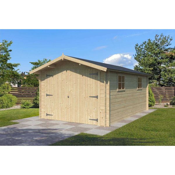 Garage en épicéa massif double porte 16.16 m² - 3099