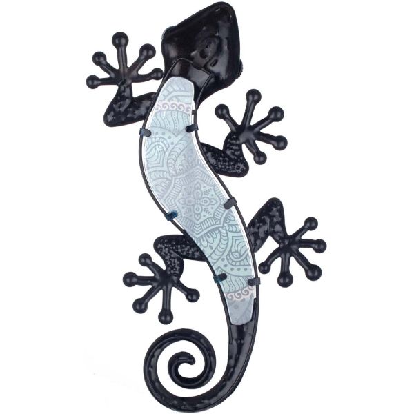 Gecko décoratif en métal et verre Arabesque - SIG-0165