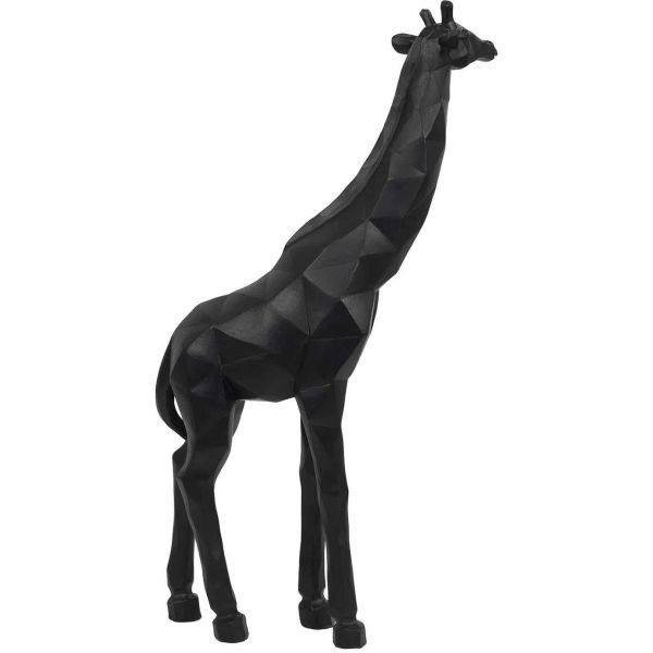 Girafe origami en polyrésine noire 40 cm