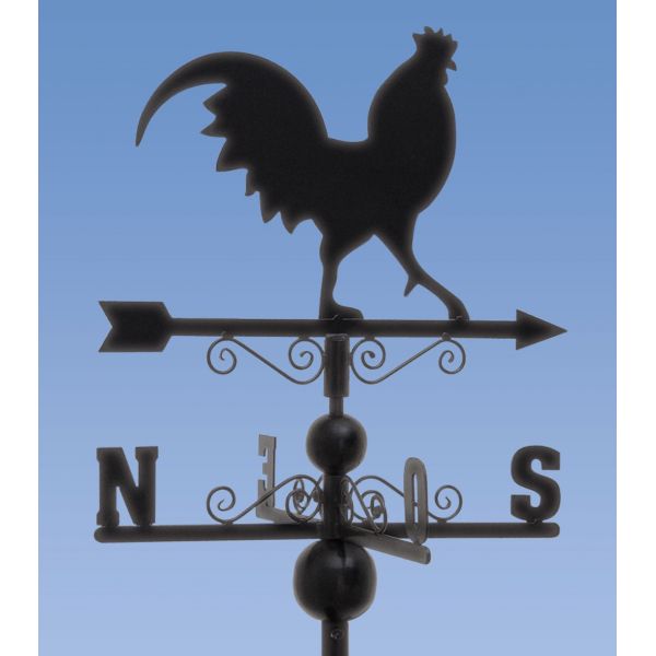 Girouette coq en fer forgé avec arabesques - 89