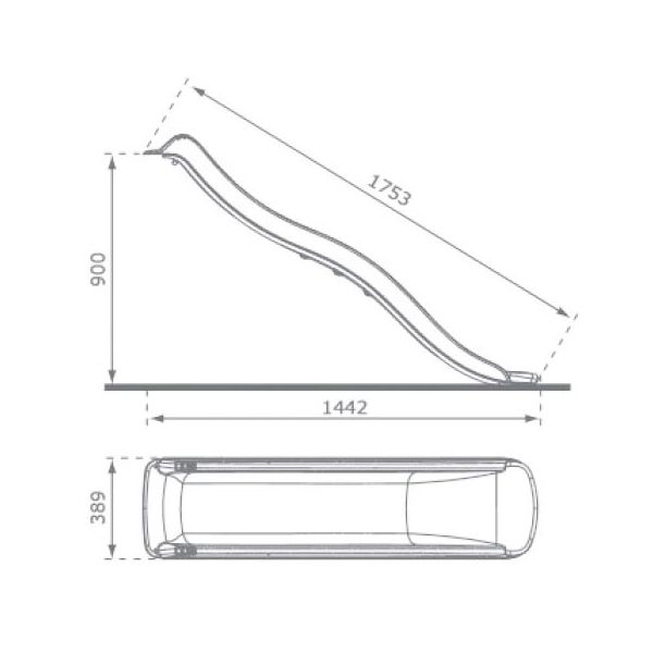 Glissière de toboggan avec vague en PEHD Tweeb 175cm - 44,90