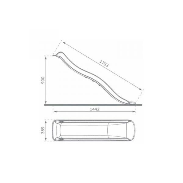 Glissière de toboggan avec vague en PEHD Tweeb 175 cm - KBT-0255