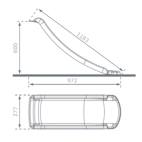 Glissière de toboggan avec vague en PEHD toba 120cm - KBT-0250