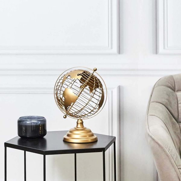 Globe terrestre décoratif en métal doré - THE HOME DECO FACTORY