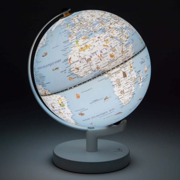 Globe terrestre lumineux 20 x 26 cm - AMA-4851