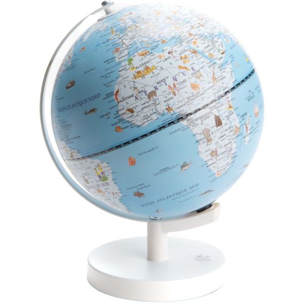 Globe terrestre lumineux 20 x 26 cm