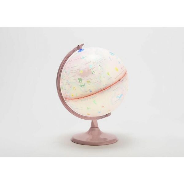 Globe terrestre lumineux en métal sur socle - 42,90