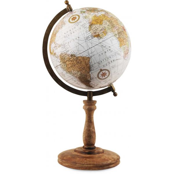 Globe terrestre vintage en bois et métal Cook