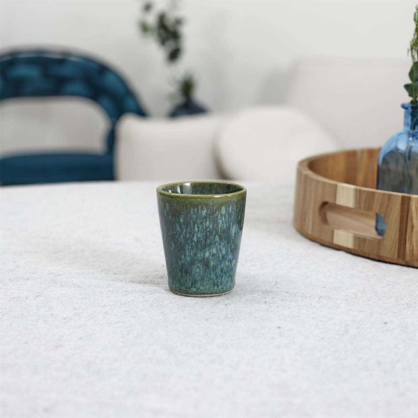 Gobelet espresso en grès vert Elia (Lot de 6) - THE HOME DECO FACTORY