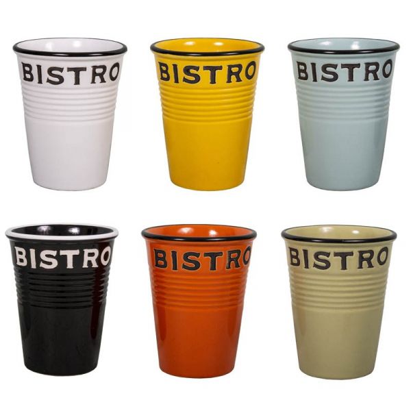 Gobelets colorés Brasserie bistrot (Lot de 6)