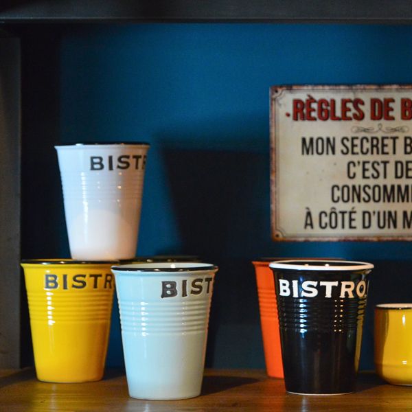Gobelets colorés Brasserie bistrot (Lot de 6) - ANTIC LINE CRéATIONS