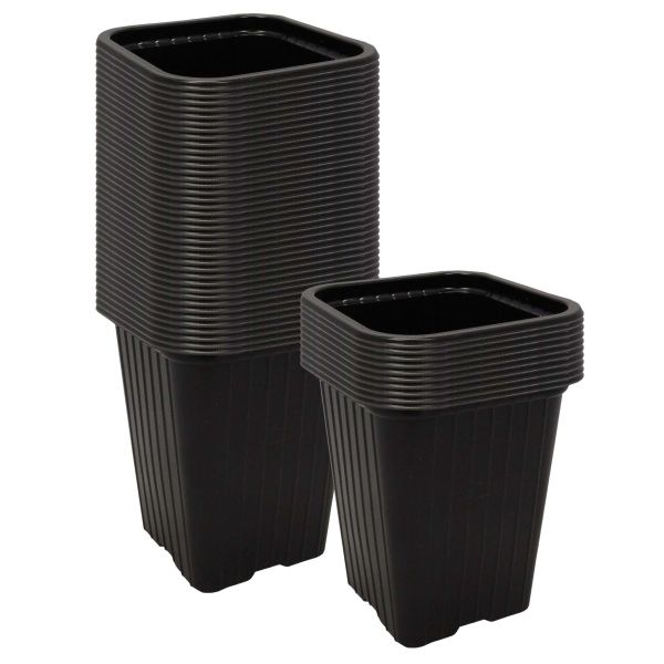 Godet en PVC noir 7.3 x 7.3 x 8 cm