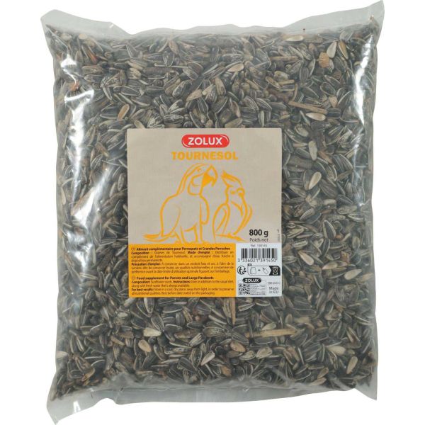 Graines de tournesol pour peroquets et grandes peruches (3 sachets de 800 gr) - 