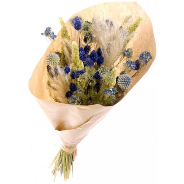 Grand bouquet de fleurs séchées mix (bleu)