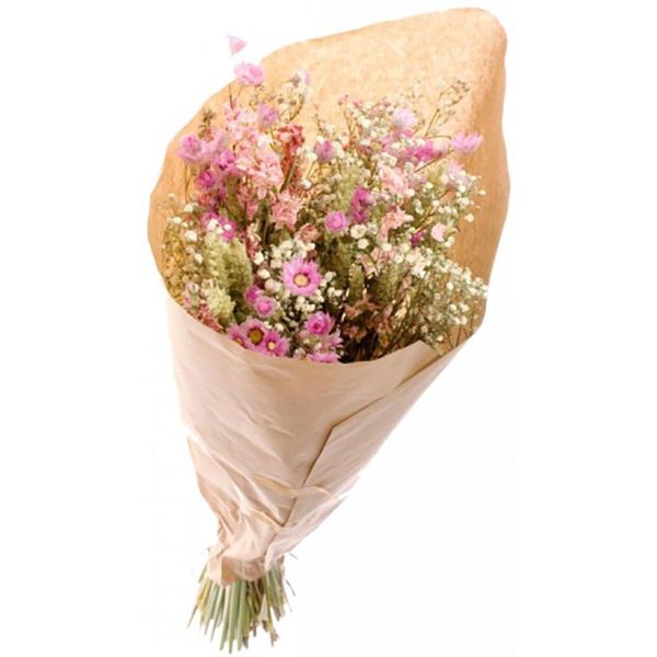 Grand bouquet de fleurs séchées mix (rose et blanc)