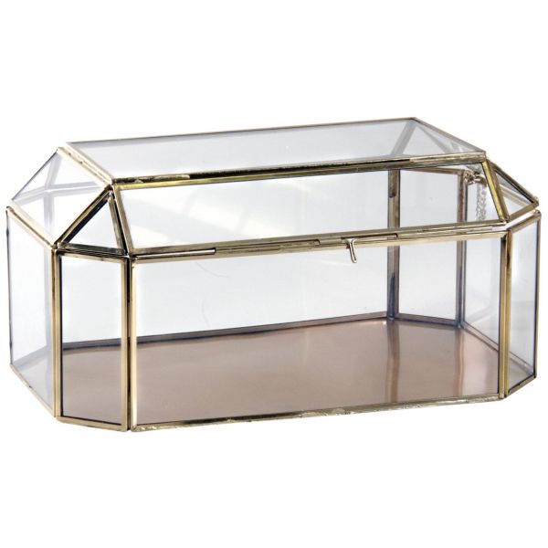 Grand Coffret A Bijoux En Laiton Et Verre Coffrets A Bijoux Sur Jardindeco Com