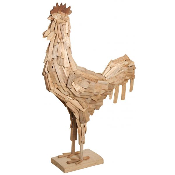 Grand coq bois flotté