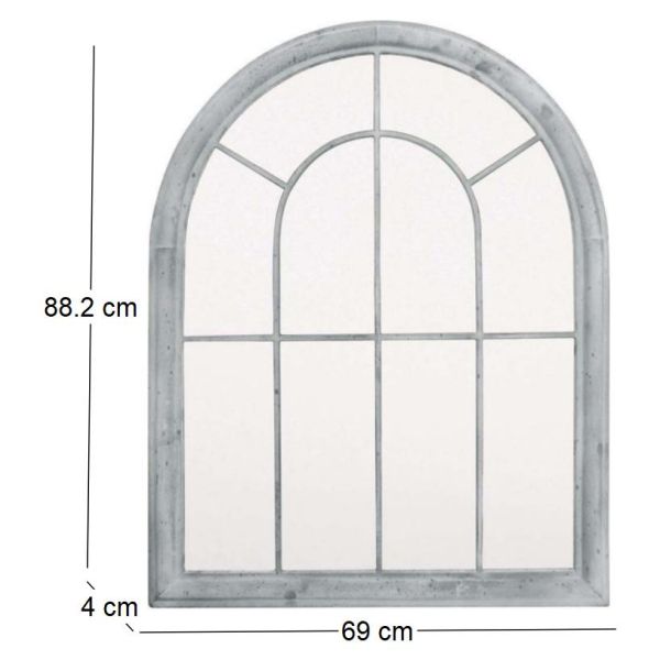 Grand miroir fenêtre en métal - ESS-0889