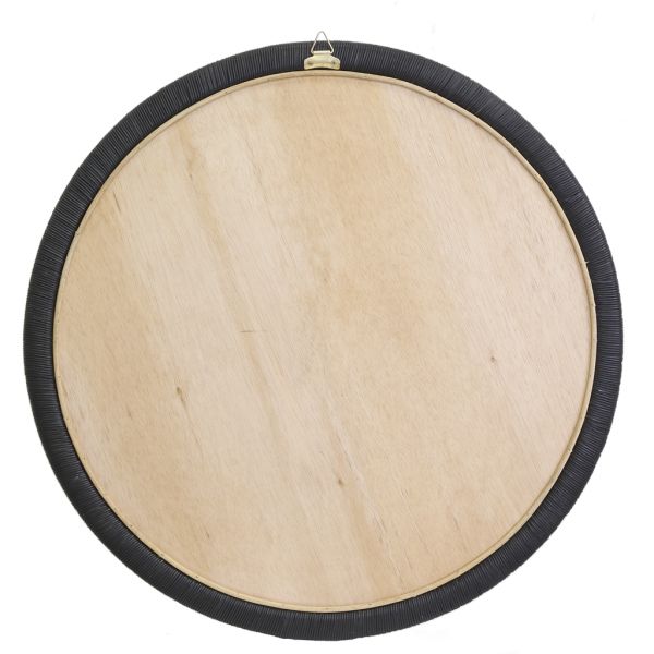 Grand miroir rond en rotin noir - 79,90