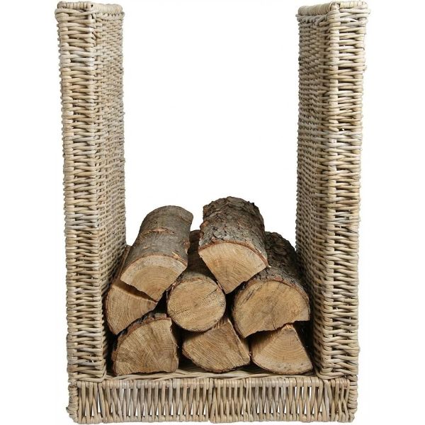 Grand panier à bûches métal et poelet - 175