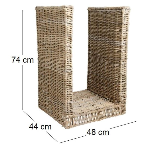 Grand panier à bûches métal et poelet - AUB-0333