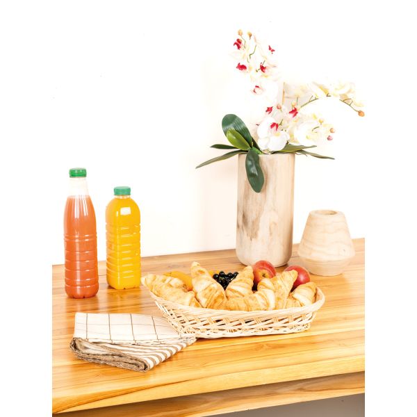 Grand vase rond en bois clair - 19,90