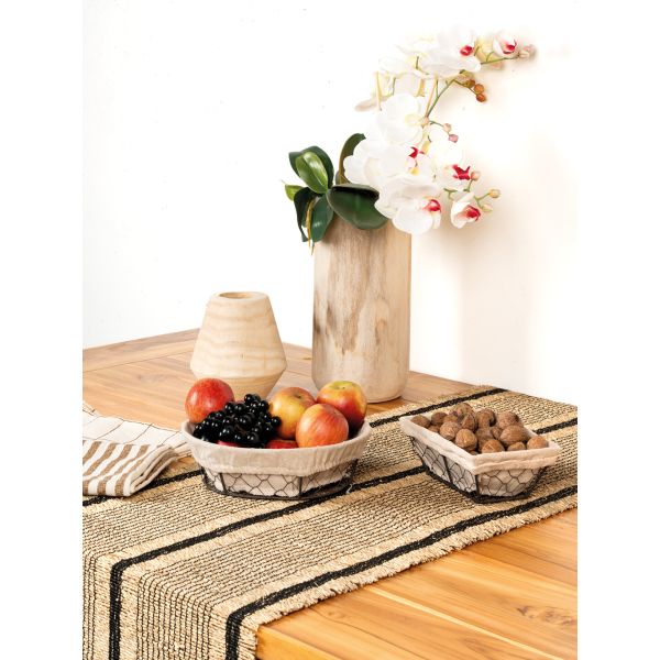 Grand vase rond en bois clair - AUBRY GASPARD