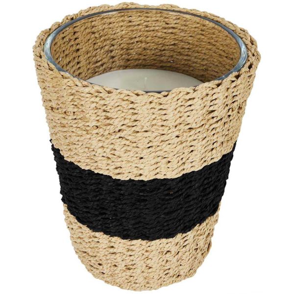 Grande bougie parfumée panier tressé 23 cm