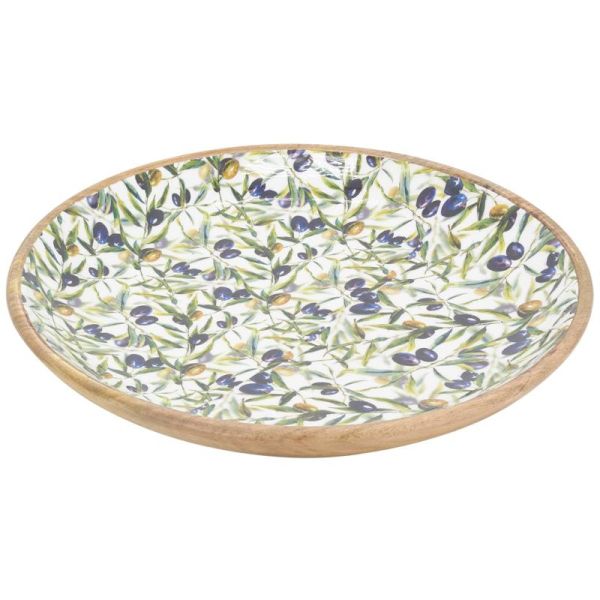 Grande corbeille en bois de manguier et résine - Olives