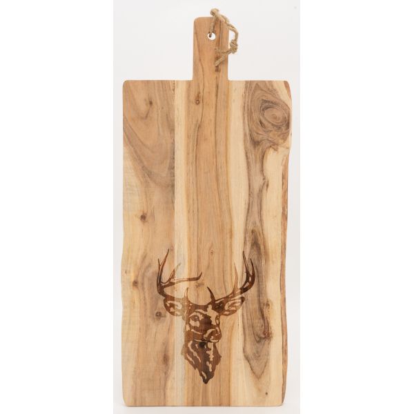 Grande planche à découper en bois d'acacia - Cerf - 5