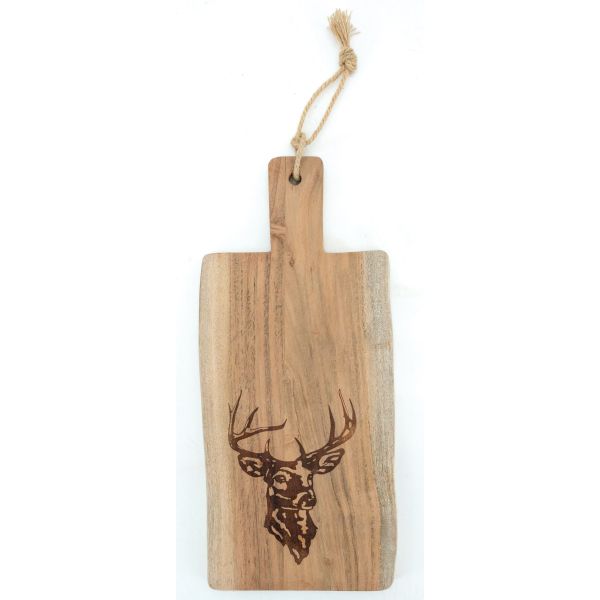 Grande planche à découper en bois d'acacia - Cerf - AUB-5767