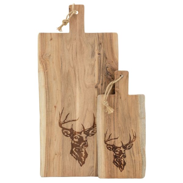 Grande planche à découper en bois d'acacia - Cerf - 6