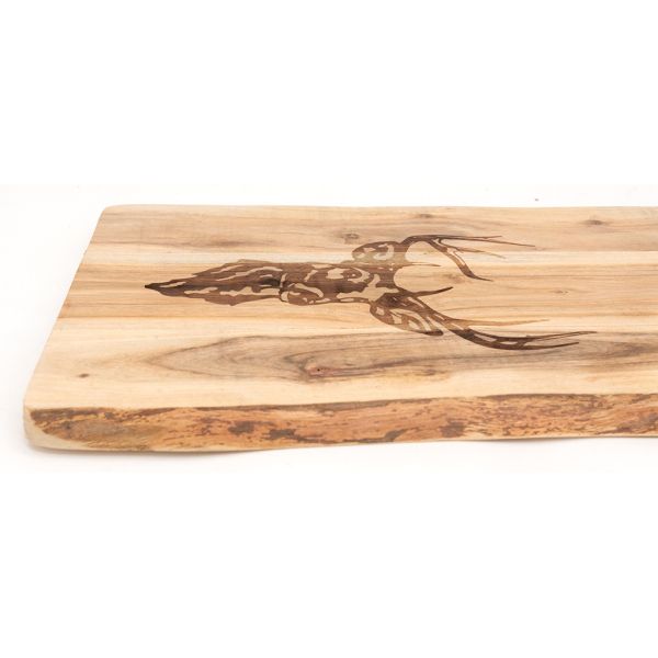 Grande planche à découper en bois d'acacia - Cerf - 34,90