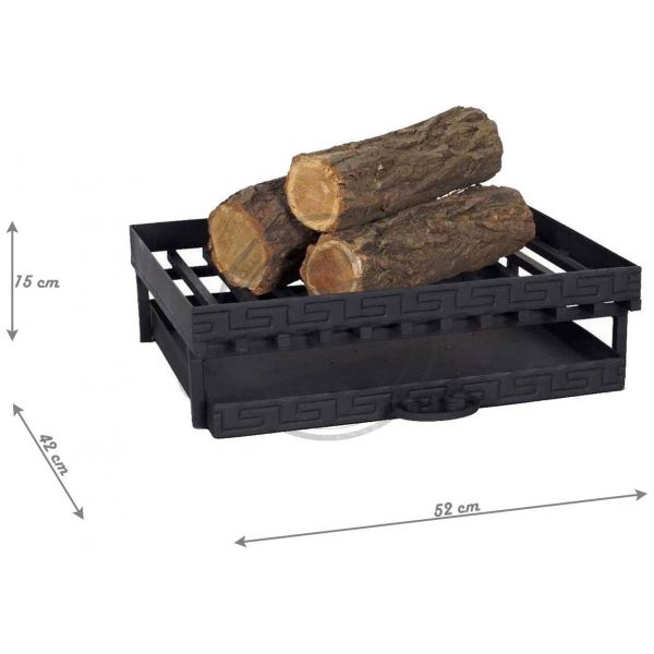 Grille de cheminée en acier avec tiroir 52 cm - MAGNUS