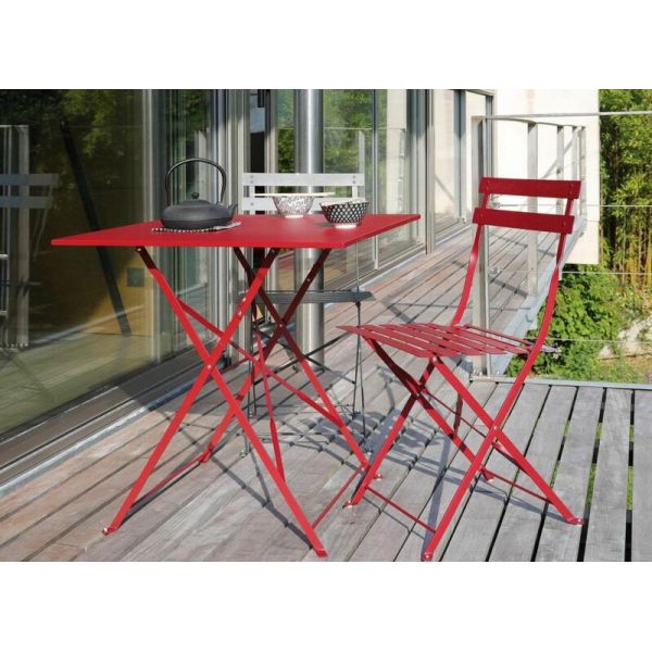 Guéridon carré en acier 70 cm Cuba - PROLOISIRS