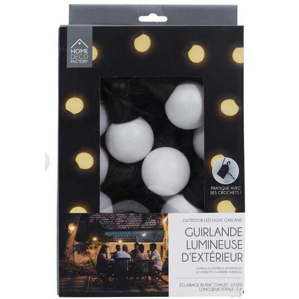 Guilande extérieure 10 ampoules LED 2.70 m - 14,90