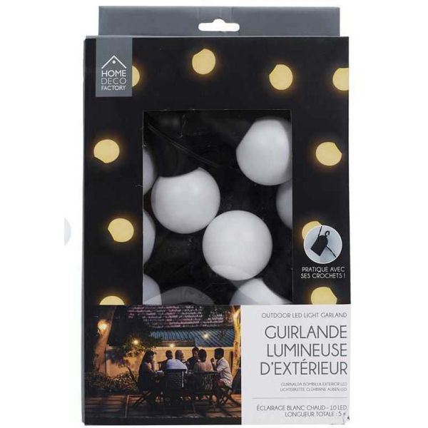 Guilande extérieure 10 ampoules LED 2.70 m - 19,90