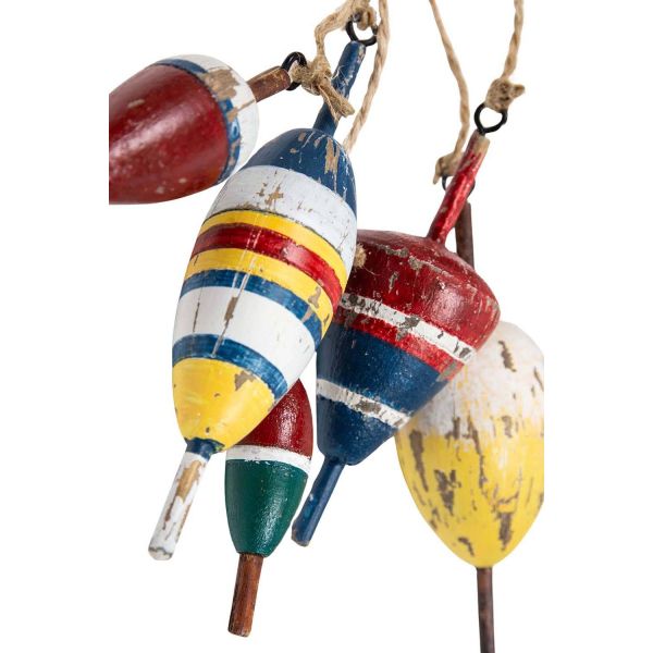 Guirlande de flotteurs de pêche en bois 1.28 m - BATELA