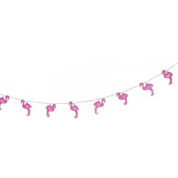 Guirlande lumineuse 10 LED Flamant rose